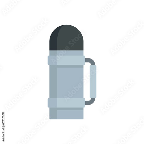 Safari hunting thermos bottle icon flat isolated vector