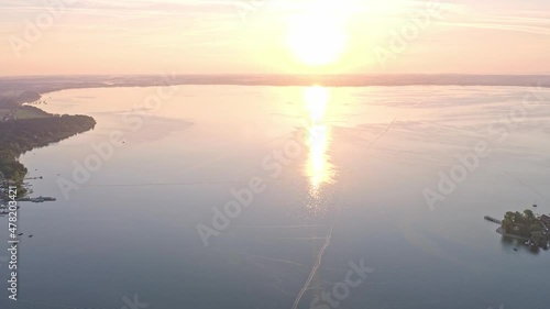 Sunrise over the Chiemsee, Bavaria, Germany photo