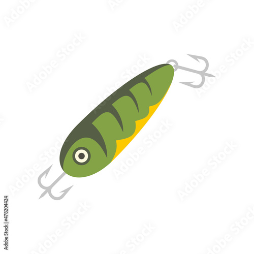 Fish bait equipment icon flat isolated vector