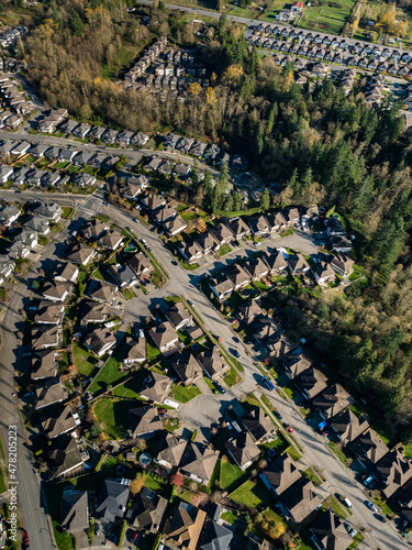 Stock aerial photo of Housing developments Maple Ridge, Canada © Overflightstock