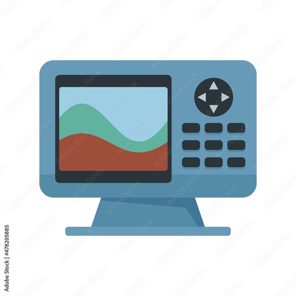 Radar echo sounder icon flat isolated vector Radar echo sounder icon flat isolated vector