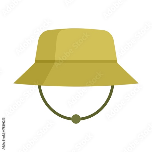 Fisherman summer cap icon flat isolated vector