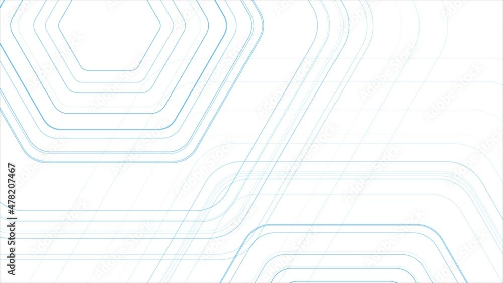 Blue hexagonal lines abstract futuristic tech motion background ...
