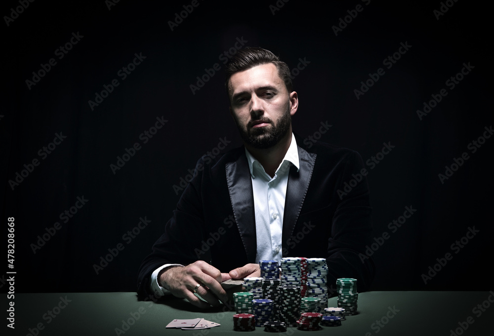 Portrait of a professional poker player Portrait of a professional poker player