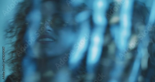 Wallpaper Mural Curly girls dancing through a glitter curtain. Torontodigital.ca