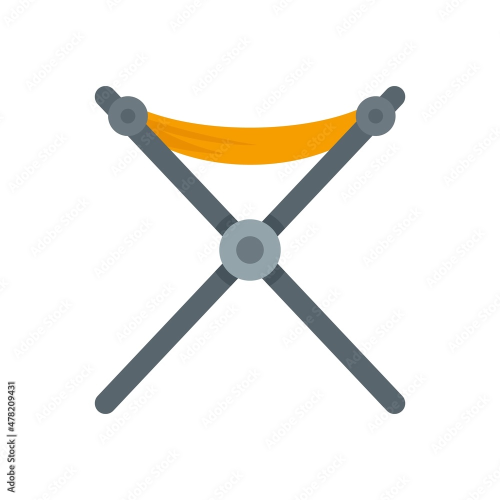 Folding textile furniture icon flat isolated vector Folding textile furniture icon flat isolated vector