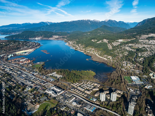 Stock Aerial Photo of Port Moody, Canada