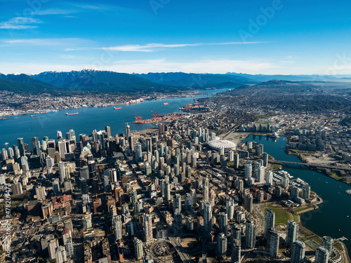 Stock Aerial Photo of Downtown Vancouver , Canada