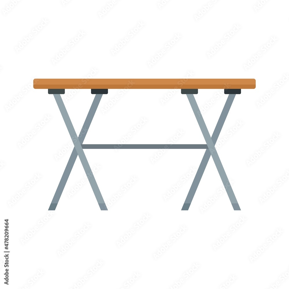 Folding long table icon flat isolated vector Folding long table icon flat isolated vector