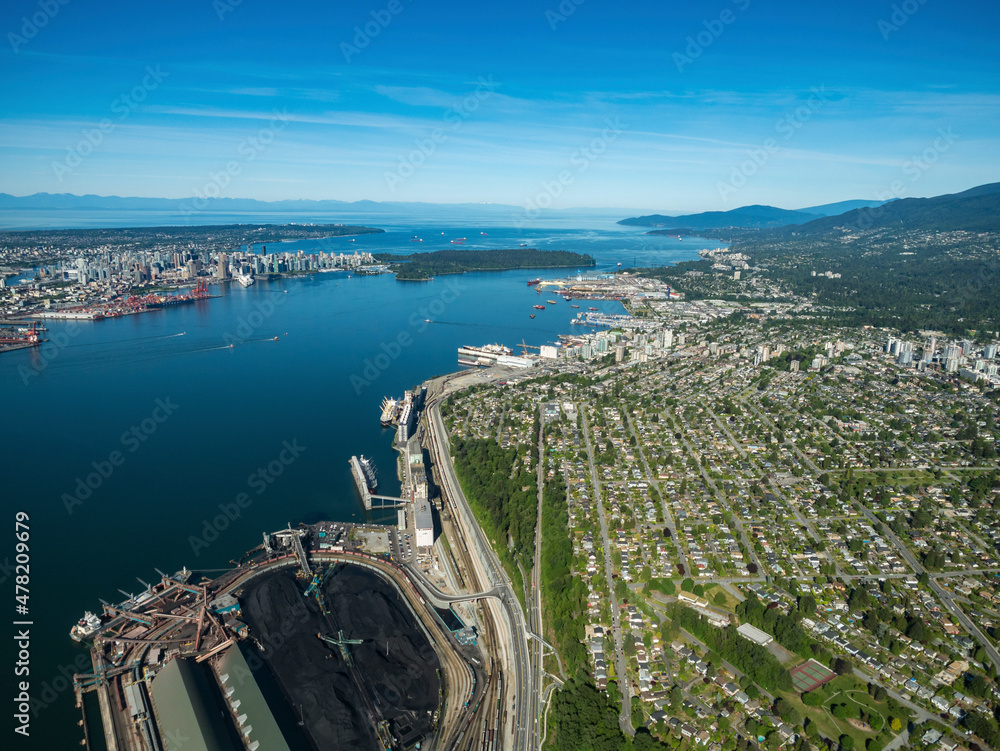 Fototapeta premium Stock Aerial Photo of North Vancouver BC , Canada