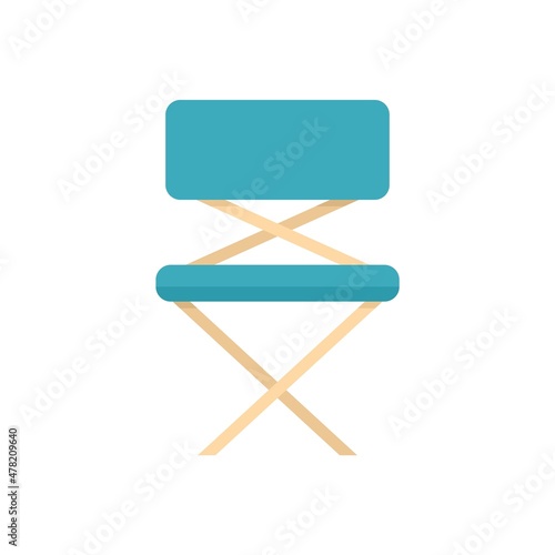 Folding plastic chair icon flat isolated vector