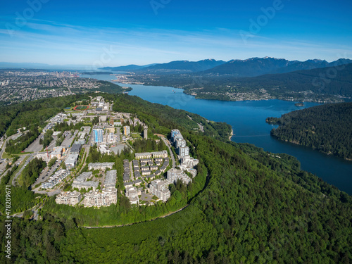 Stock Aerial Photo of Simon Fraser University Burnaby, Canada