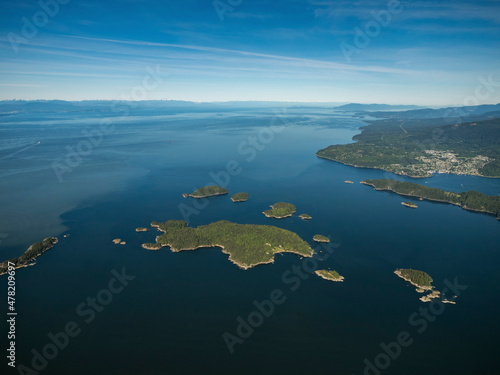 Stock Aerial Photo of Gibsons and Georgia Strait , Canada