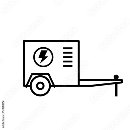 Military generator outline icon. Clipart image isolated on white background