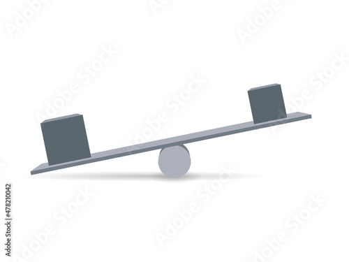 Unbalanced seesaw icon. Clipart image isolated on white background