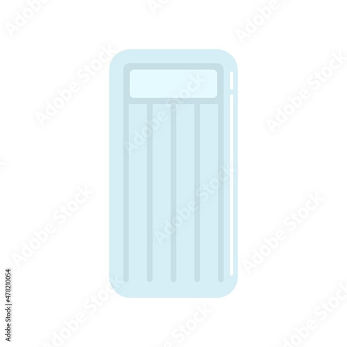 Aqua inflatable mattress icon flat isolated vector