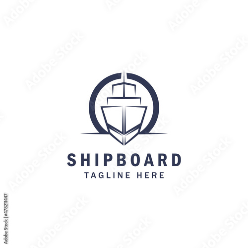 Front ship minimalist logo design icon vector