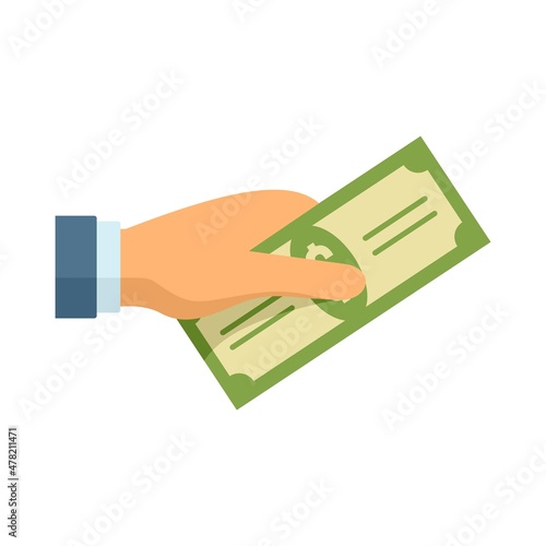 Hand cash bribery icon flat isolated vector