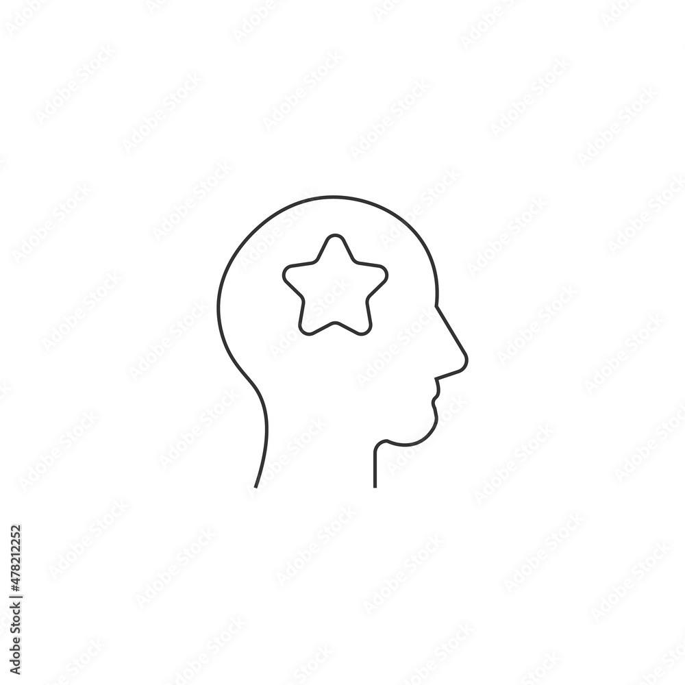 Linear Star Head vector icon. Favorite icon. Problem solving concept. Linear Star Head vector icon. Favorite icon. Problem solving concept.