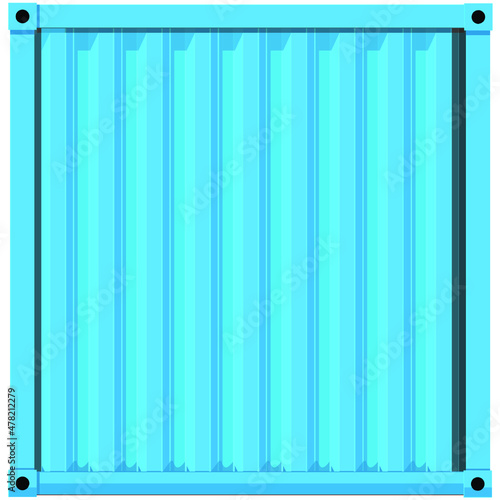 Blue container. Space for text and background.  EPS vector illustration.