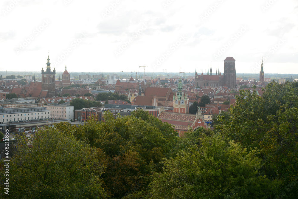 Gdansk, Poland - September 19, 2021: Gora Gradowa view point near train station