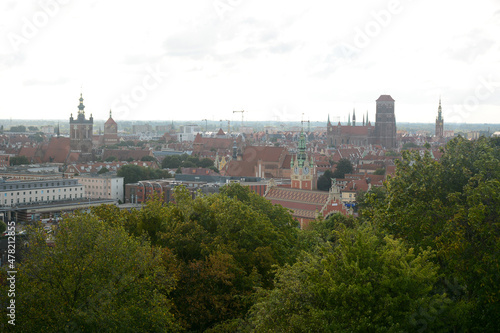 Gdansk, Poland - September 19, 2021: Gora Gradowa view point near train station