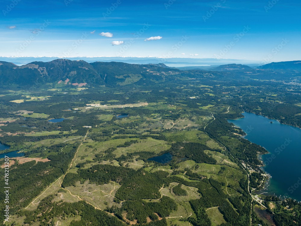 Stock Aerial Photo of Sproat Lake Port Alberni Vancouver Island BC, Canada