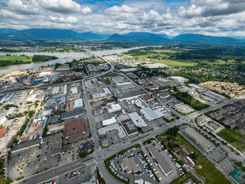 Stock Aerial Photo of Industrial Zone Walnut Grove Surrey Langley BC  , Canada photo