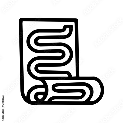 radiant warm floor film line vector doodle simple icon