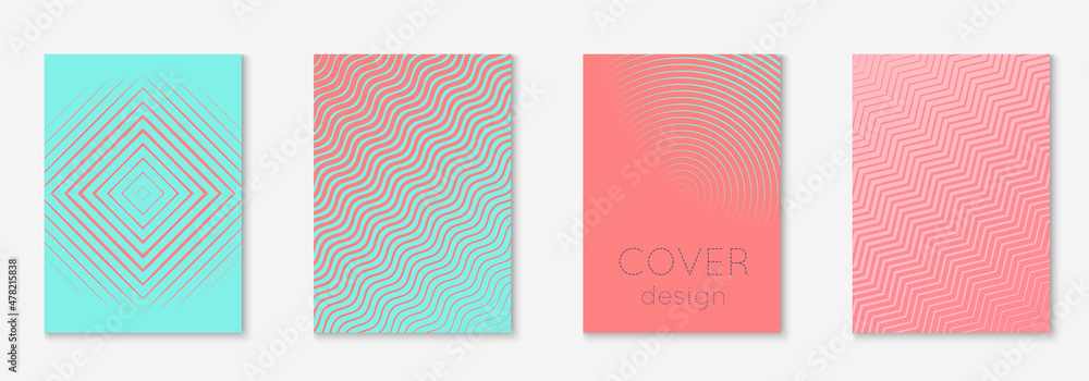 Corporate brochure cover page with minimalist geometric element. - obrazy, fototapety, plakaty 
