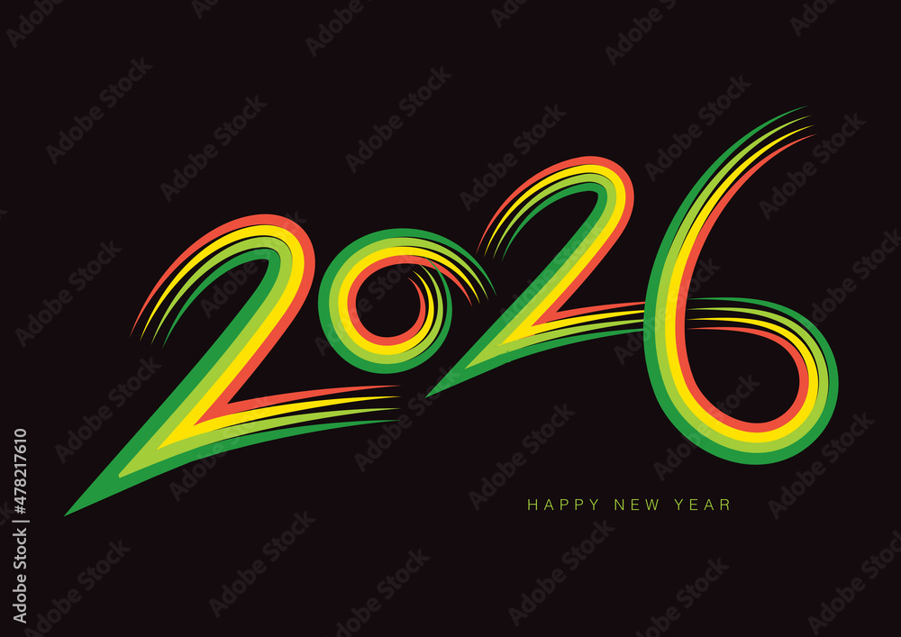 Fototapeta 2026 happy new year celebration, Typography text 2026 font