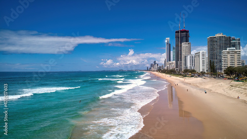 Aerial of High Rise and Surf Beach at Surfers Paradise © Alistair