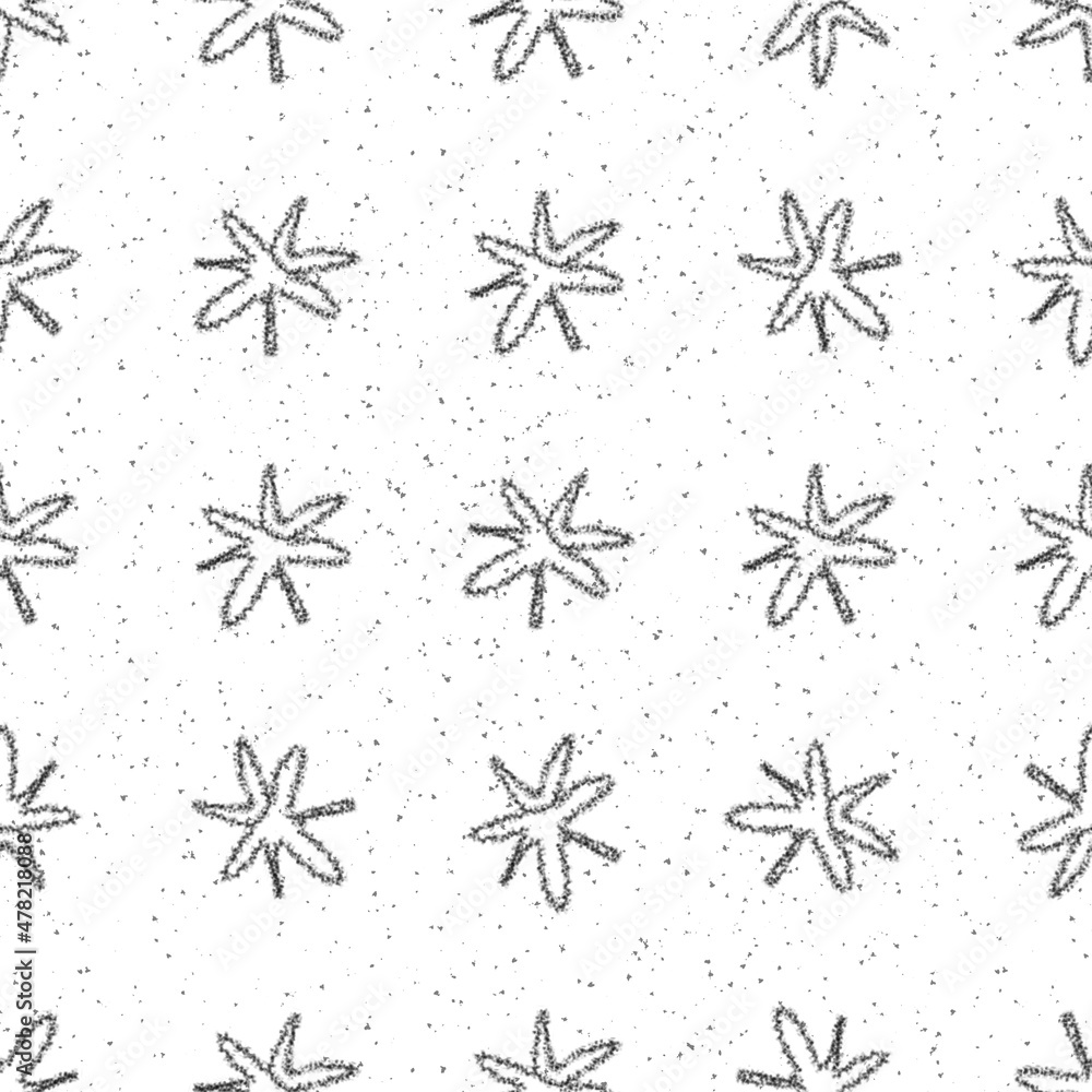 Hand Drawn Snowflakes Christmas Seamless Pattern. Subtle Flying Snow Flakes on chalk snowflakes Background. Amusing chalk handdrawn snow overlay. Worthy holiday season decoration. Hand Drawn Snowflakes Christmas Seamless Pattern. Subtle Flying Snow Flakes on chalk snowflakes Background. Amusing chalk handdrawn snow overlay. Worthy holiday season decoration.