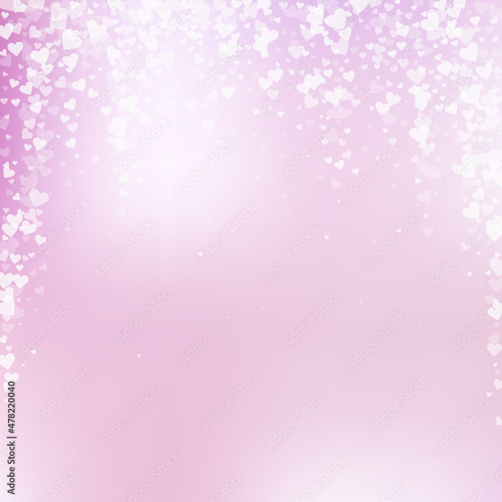 White heart love confettis. Valentine's day fallin White heart love confettis. Valentine's day fallin
