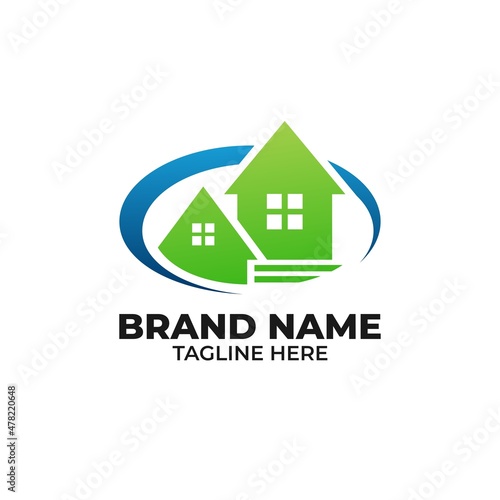 modern architecture building concept logo icon vector template elegant company