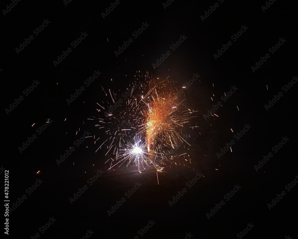 Fireworks on black background Fireworks on black background