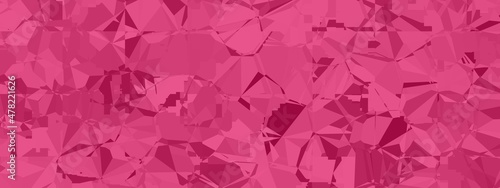 Banner abstract macro crystal geometric background texture Raspberry color. Random pattern background. Texture Raspberry color pattern background.