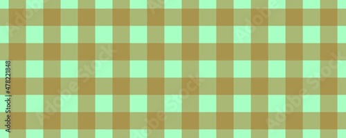 Banner, plaid pattern. Mint on Brown color. Tablecloth pattern. Texture. Seamless classic pattern background.