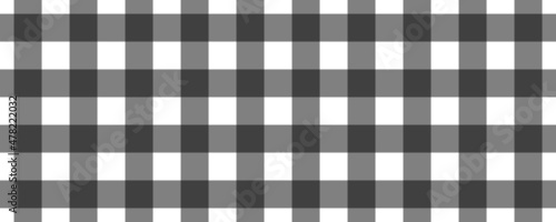 Banner, plaid pattern. White on Black color. Tablecloth pattern. Texture. Seamless classic pattern background.