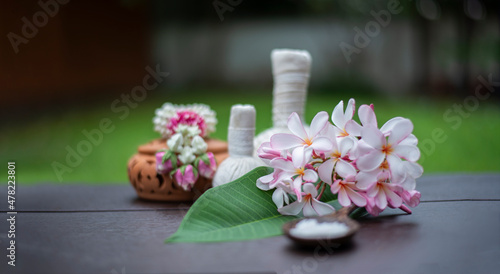 Thai Spa Treatments Healthy Concept. copy space for banner