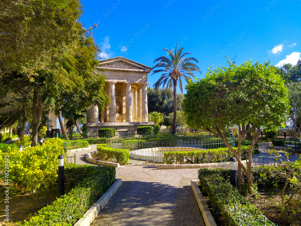 Nature of Lower barakka gardens in Valletta, Malta