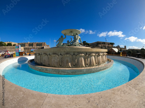 Triton fountain in Valletta, Malta