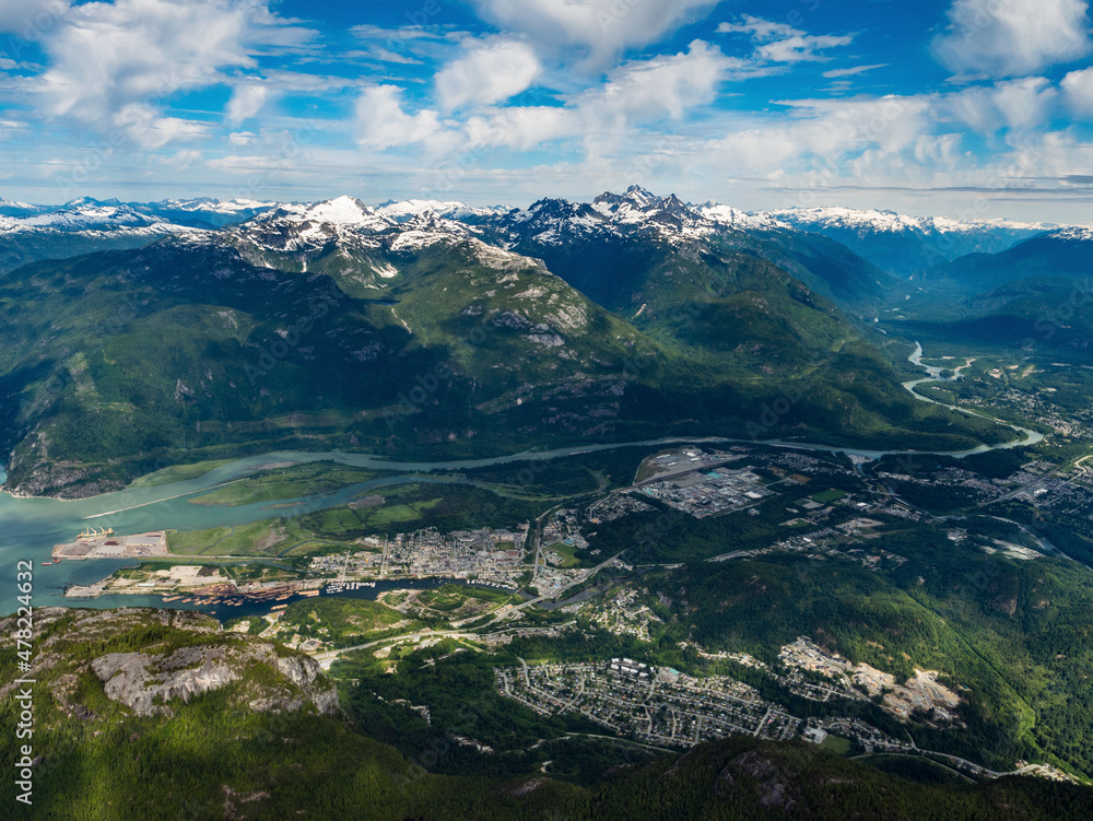 Stock Aerial Photo of Squamish and Tantalus Range    , Canada