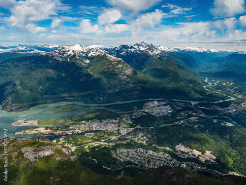 Stock Aerial Photo of Squamish and Tantalus Range , Canada
