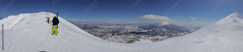 雪の山頂からの眺望