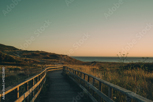 sunset over the bridge