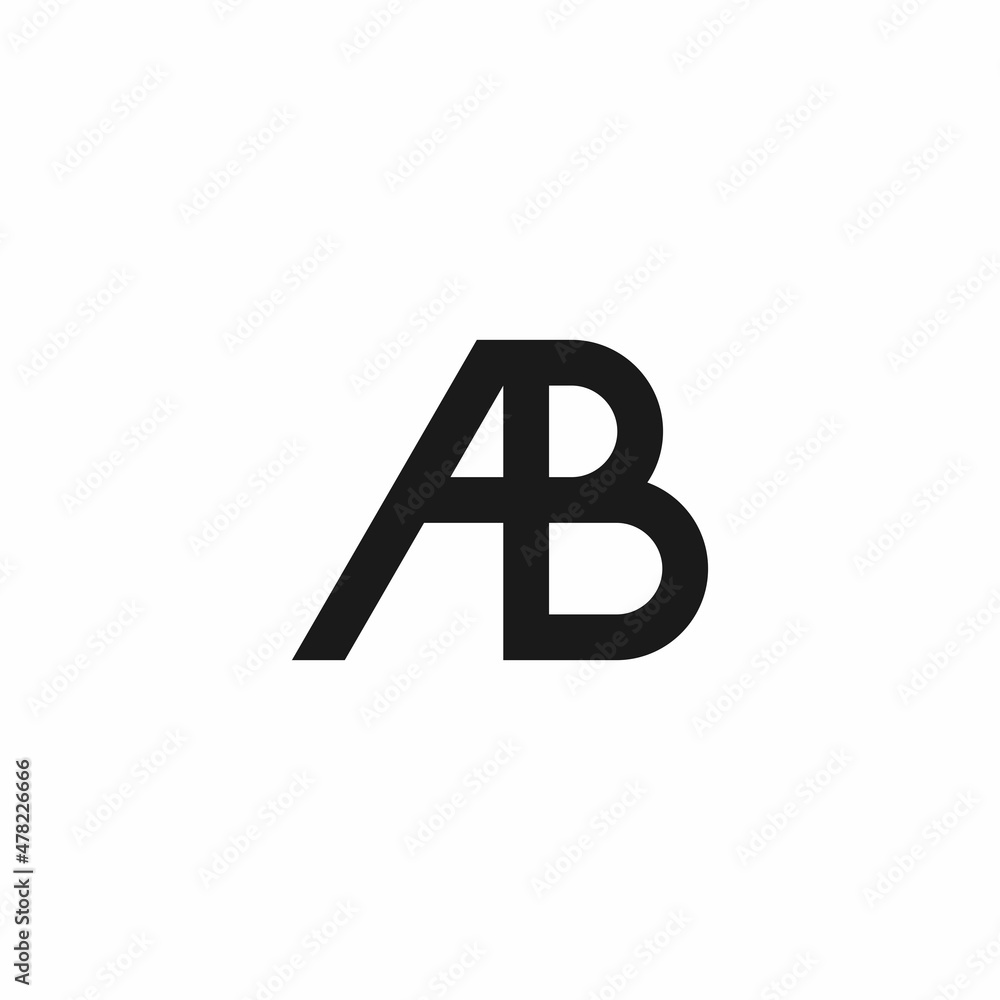 AB Initial Modern logo design AB Initial Modern logo design