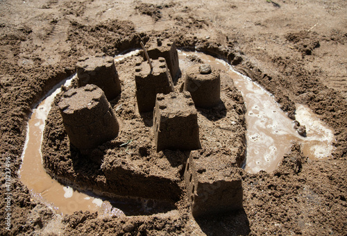 Sand Castle with moat photo