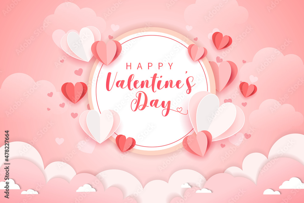valentine day background with paper cut style valentine day background with paper cut style