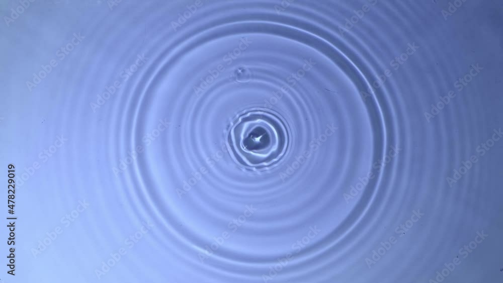 Water drop falling down in slow motion, Top view
Water drop falling down in slow motion, Top view